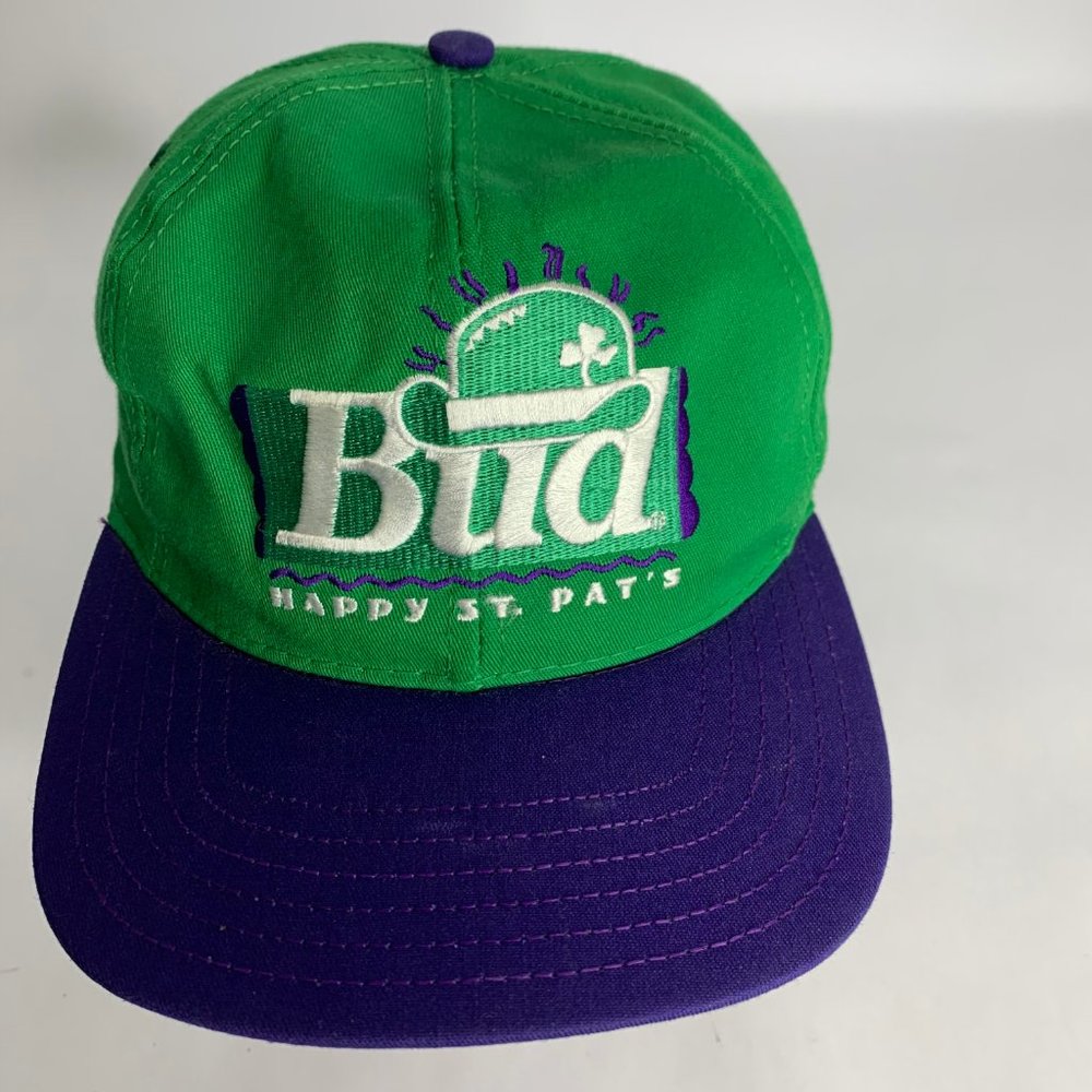 Bud HAPPY ST. Pat’s Adjustable Hat Cap Green Vintage Saint Patrick's Day